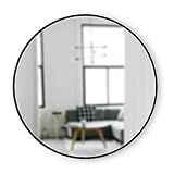 Umbra Hub Wandspiegel – Runder Spiegel für Diele, Badezimmer, Wohnzimmer und Mehr, Schwarz, 94 cm Durchmesser
