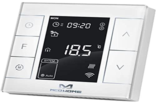 MCO Home Smart Thermostat für Elektroheizungen mit Feuchtigkeitssensor, 230 V, Weiß, MH7H-EH