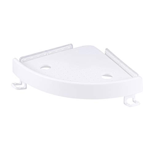 OUNONA Eckablage Kunststoff Duschekorb mit Saugnapf für Badezimmer Küche Aufbewahrung(weiß)