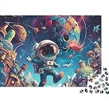 Cartoon-Weltraum-Thema 1000 Stück Puzzles Für Erwachsene, Airbrush-Art-Stil 1000-teiliges Puzzle, Bwechslungsreiche Puzzle Erwachsene, Puzzle Erwachsene, Familien-Puzzlespiel 1000pcs (75x50cm)