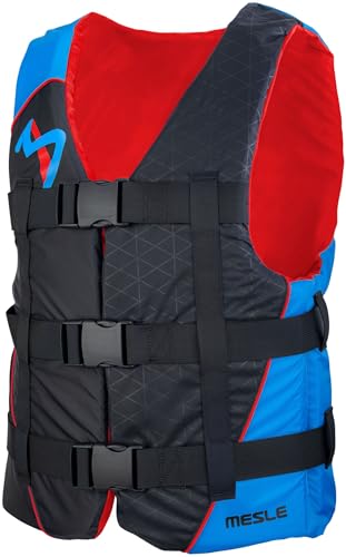 MESLE Schwimmhilfe H210, 2XS-4XL, 50-N Auftriebsweste Prallschutz Schwimmhilfe, für Erwachsene Jugendliche Kinder, Wasserski Wakeboard Impact-Vest Paddel-Weste, Farbe:blau, Größe:2XS