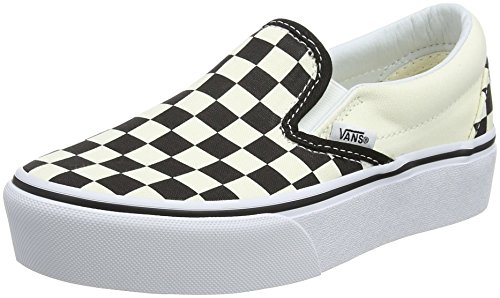 Vans Damen Classic Slip-on Platform Slip On Sneaker, Schwarz (Black and White Checker/White Bww), 36.5 EU