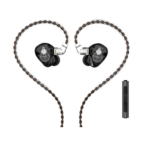 HIDIZS MS1-Rainbow In-Ear-Monitor-Kopfhörer, kabelgebundene Hi-Res-Kopfhörer, HiFi-IEM-Ohrhörer mit Polymermembran und abnehmbarem Kabel 2-polig 0,78 mm für Android-Smartphones (Schwarz)