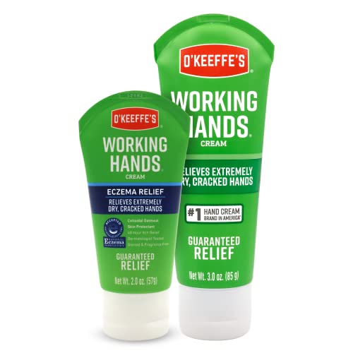 O'Keeffe's Working Hands Hand Cream 3 Ounce Tube and O'Keeffe's Eczema Relief Hand Cream, 2 Ounce Tube