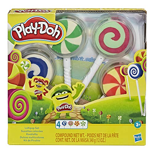 Play-Doh Knetlollis 4er-Pack gefüllt mit 84 g Play-Doh Knete für Kinder ab 3 Jahren