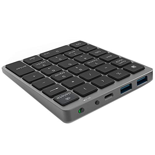 Stuurvnee N970 Drahtlos Ziffern Block mit USB Hub Mehr Funktion SchlüSsel Numpad für Buch Haltungs Aufgaben Schwarz