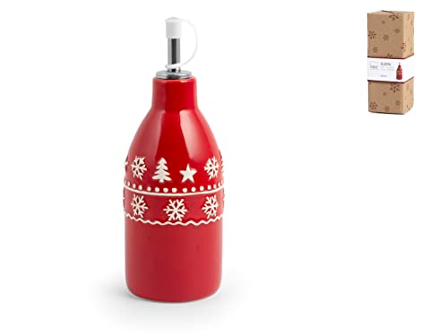 H&H 9698500 Ölflasche, Keramik, Weihnachtsdekoration, 300 ml