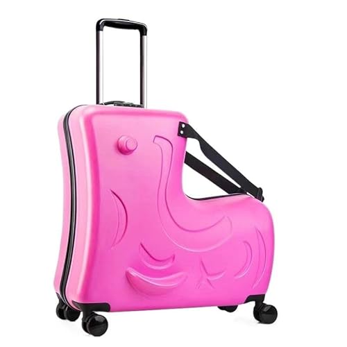 TedmaR 20"/24" Mitfahr-Reisekoffer mit Passwortsperre. Rollgepäck mit Rollen, Tragewagen und speziellem Design for Mitfahren, perfekt for Familienurlaube und Ausflüge (Color : Pink, Size : 20Inch)