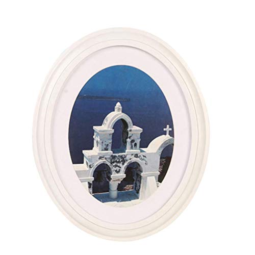 Garneck Shabby Chic Dekor 25,4 cm Bilderrahmen, klassische ovale Holzform, Bilderrahmen, Wandbehang, Dekoration für Wohnzimmer, Schlafzimmer, nahtloser Nagel und S-Nagel (weiß) Vintage-Rahmen
