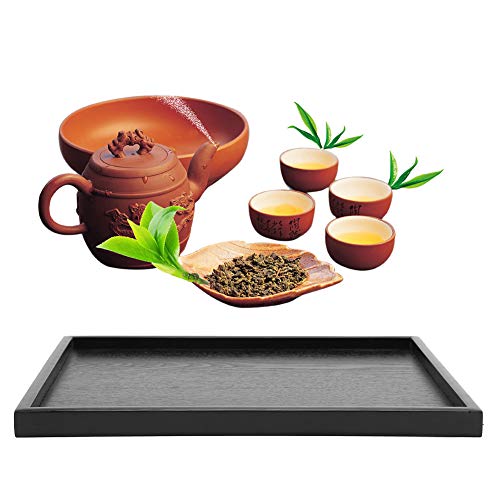 Teetablett - Rechteckige Form Massivholz Tee Kaffee Snack Essen Mahlzeiten Serviertablett Teller Restaurant Tabletts(36 * 27)