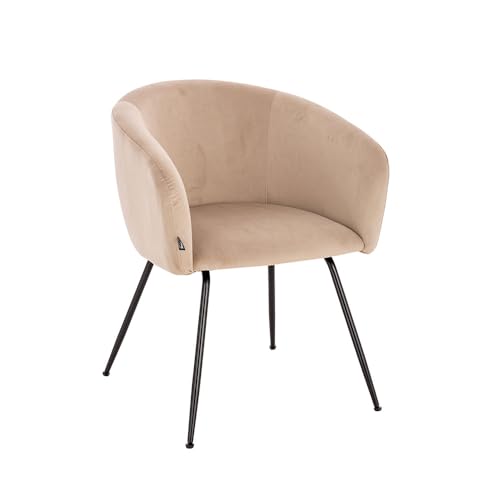 Home Deluxe - Polsterstuhl ARIA - 2 Stück, Farbe: Samt Beige - weiche Polsterung, bis 120 kg belastbar I Küchenstuhl Speisestühle Esszimmerstühle