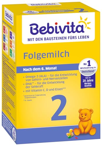 Bebivita 2 Folgemilch - ab dem 6. Monat, 2er Pack (2 x 500g)