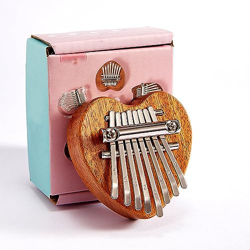 Mini -Daumenklavier mit 8 Schlüssel, Acryl- und Massivholzfinger -Klavierpocke Palmgröße, tragbares Musikinstrumentenheiliger Schlüsselbund, Thanksgiving -Weihnachts Q