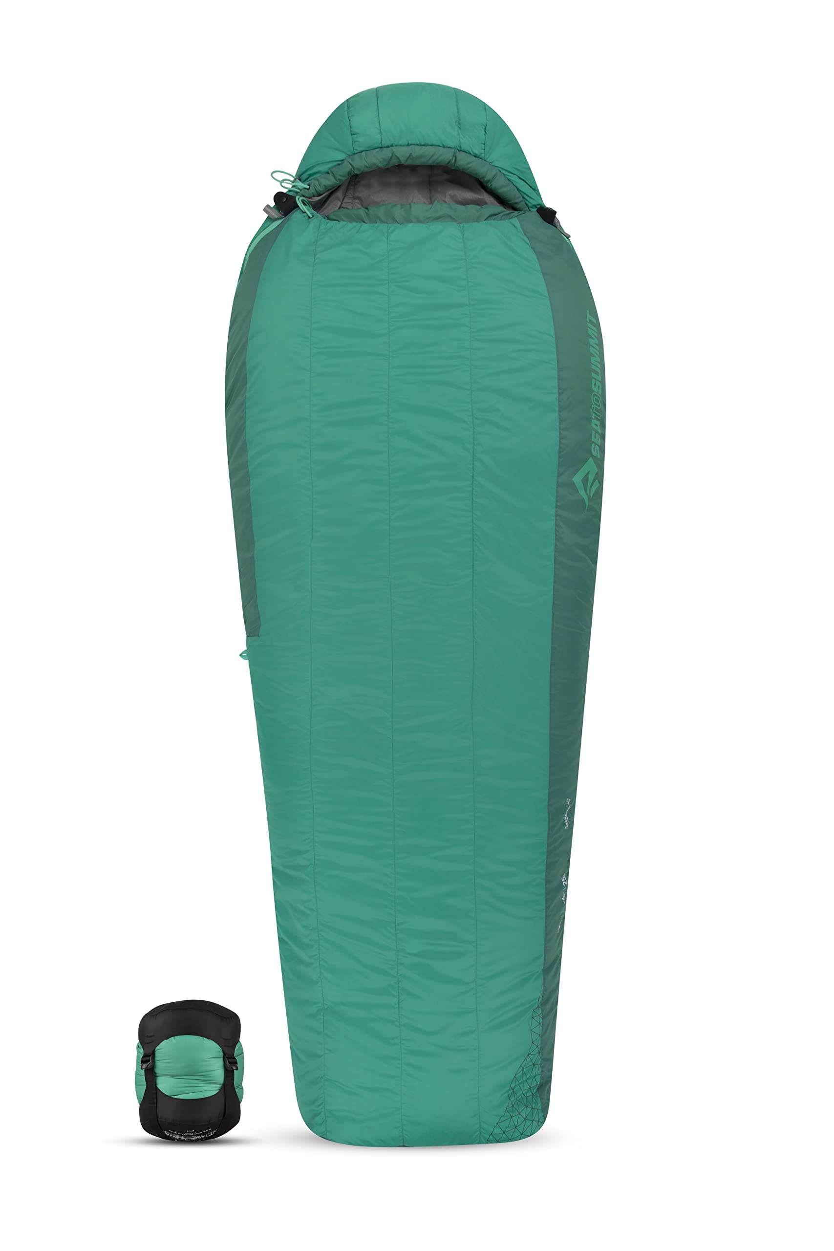 Sea to Summit - Traverse Kunstfaserschlafsack Regular (-4°C) - Mumienschlafsack - WaveLoft + Thermolite-Isolierung - 2,5 Jahreszeiten - Zip Coupling - Wandern - Green - 1130 g