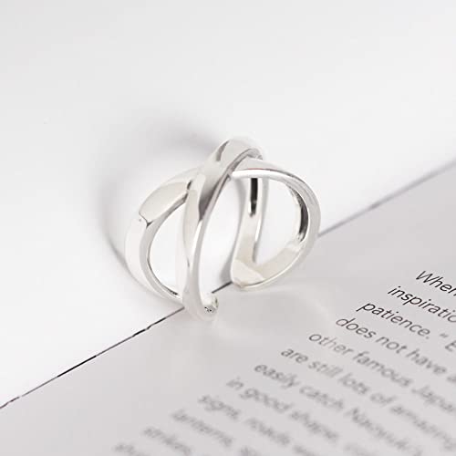 Ringe Silber, Vintage Wickelring 925 Sterling Silber Ringöffnung Verstellbare Ringe Spiralring Für Paare Männer Frauen Charme Schmuck Geschenke