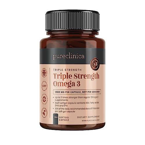 Pureclinica Triple Strength Omega-3 1000 mg x 180 Weichkapseln - 6-Monats-Vorrat