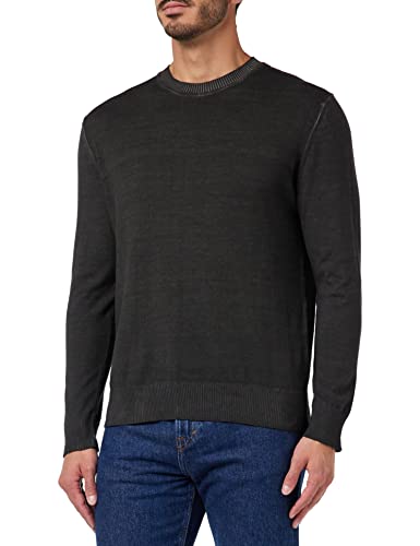 Sisley Men's L/S 18BAS101N Sweater, Black 700, S