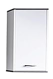 trendteam smart living - Hängeschrank Wandschrank - Badezimmer - California - Aufbaumaß (BxHxT) 32 x 60 x 21 cm - Farbe Weiß mit Rauchsilber - 162350303