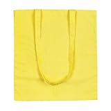 eBuyGB 10 Stück Einkaufstasche aus Baumwolle und Leinen 42 cm, gelb (Gelb) - 1205808-10a