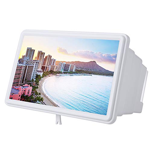 30,5 cm (12 Zoll) Bildschirmlupe, Smartphone-Lupe, einziehbar, HD-Vergrößerung, Handy-Bildschirm-Verstärker, Film-Video-Faltbarer Handy-Ständer (weiß)