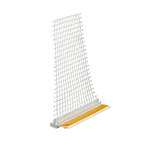 30 Stab Anputzleiste mit Gewebe 9 mm 200 cm = 60 lfdm PVC Putz Laibungsprofil Fensterleiste mit Armierungsgewebe