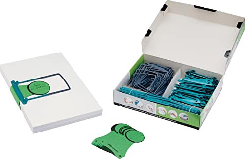 Jalema 5721000 Archiv Kit mit Clipex, PVC- und Weichmacherfrei Clipheftung für die Langzeitarchivierung, 8 cm Füllvermögen, 100er Packung, grün