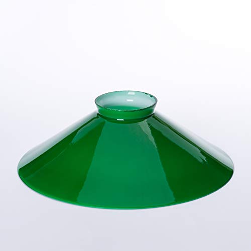 Lampenschirm Glasschirm Schusterschirm grün glänzend viele Größen mit Rand f.E27 Glas 20cm 25cm 30cm beige Schirm Leuchtenglas (250mm)