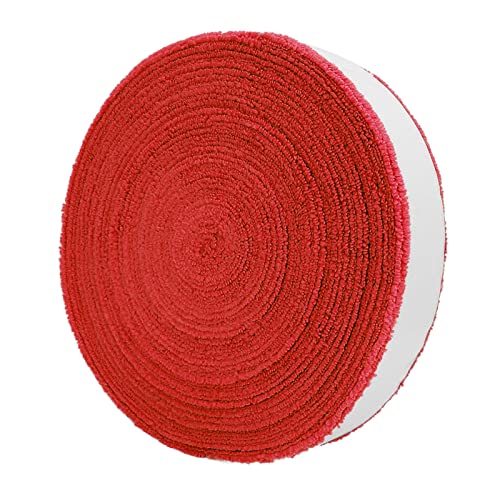 Wallfire 10 Mt Badminton Tennisschläger Anti-rutsch-Baumwolle Handtuchgriff Big Reel Handtuchgriffrolle Overgrip Schweißband Band Aufgenommen Wraps (Color : Red)