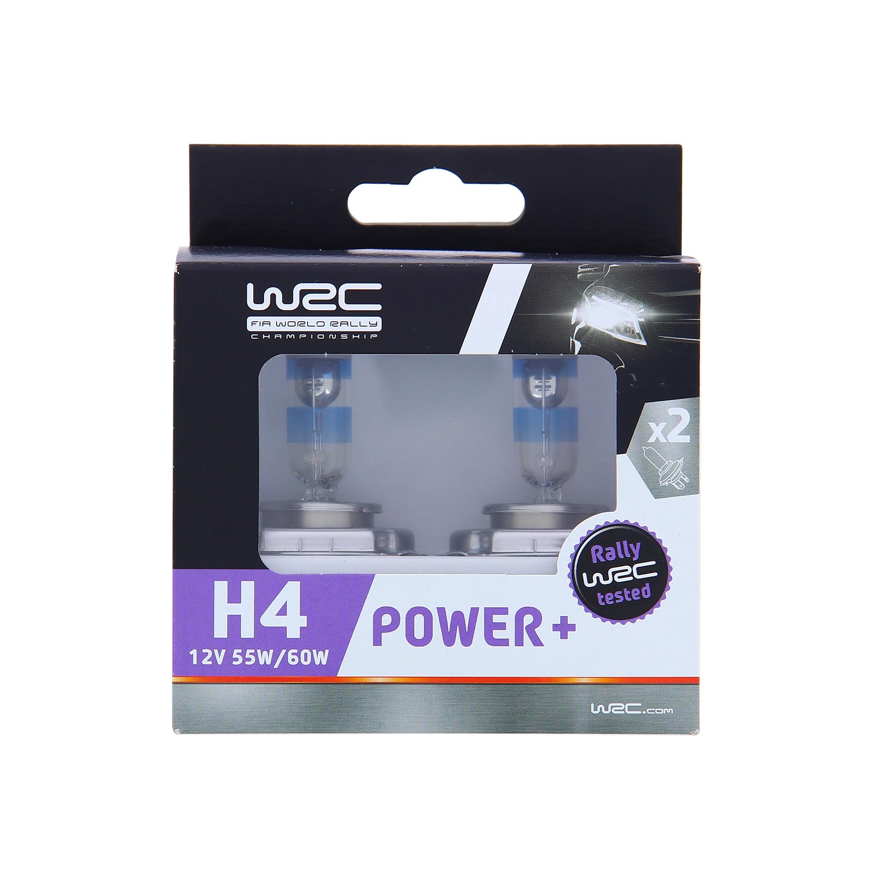 WRC 007558 2 Leuchtmittel Auto H4 55/60 W – Power + – Fernlicht, Abblendlicht, Nebelscheinwerfer vorne