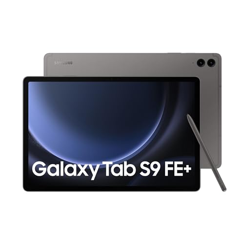 Samsung Galaxy Tab S9 FE+, Display 12,4 Zoll TFT LCD PLS, WLAN, RAM 12 GB, 256 GB, 10.090 mAh, Exynos 1380, Android 13, IP68, Grau (Grau), [Italienische Version] 2023