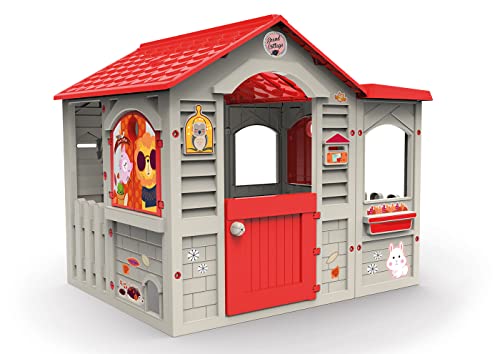 Chicos Grand Cottage XL Kinderhaus für den Außenbereich, Beige mit rotem Dach, Einheitsgröße (89627)