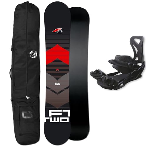 F2 Herren Snowboard Rental 163 cm EXTRA Wide + F2 Sonic BINDUNG GR. L + Bag