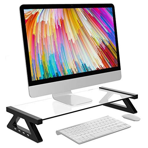VIDOO Aluminiumlegierung Monitor Laptop Stand Desk Riser mit 4 USB-Anschlüssen für iMac MacBook Computer Laptop - Grau