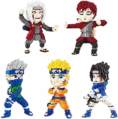 RSVT Naruto-Serie-Zeichensatz Mirco 3D-Modell-Mini-Blöcke Figuren Spielzeug Für Kinder (5 Stück)