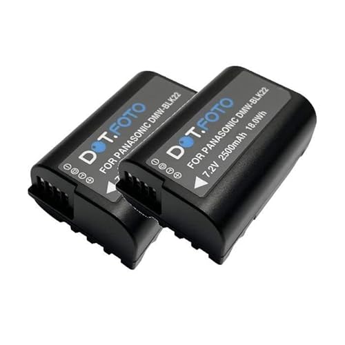 2 x Dot.Foto DMW-BLK22H Premium Hohe Kapazität 7.2v / 2500mAh Akku für Panasonic Lumix DC-S5
