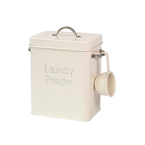 happygirr Waschmittelbehälter mit Löffel Quadratisch Versiegelt Feuchtigkeitsbeständige Aufbewahrungsbox für Waschpulver 20x16x11,7 cm