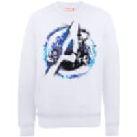 Marvel Avengers Assemble Flared Logo Sweatshirt - White - L - Weiß