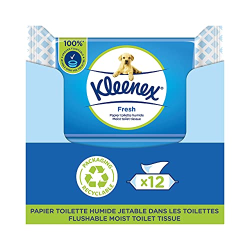 Kleenex Toilettenpapier, feucht, Fresh – 12 Stück