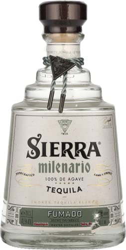 Sierra Milenario Fumado (1 x 700 ml) – geräucherter Blanco Tequila aus 100 % Blaue Weber Agave – hergestellt in Mexiko – ideal für den Pur-Genuss oder Cocktails – 41,5 % Alk.