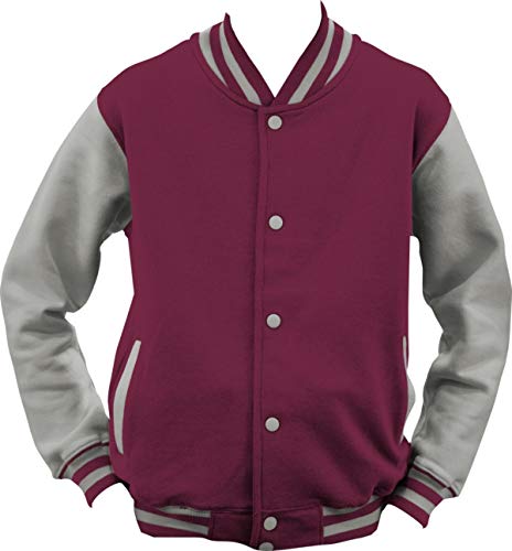 ShirtInStyle College Jacke Jacket Retro Style; Farbe BurgundyGrau, Größe XL