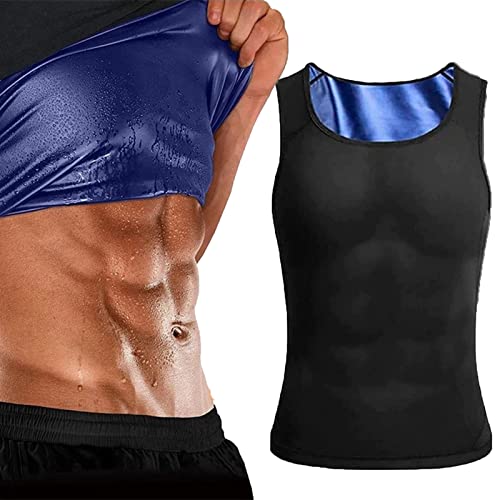 Sovtay Ricpindguys Menchest Gynecomastia Compressiontop, Mansottile Ion Shaping Vest, Compression Tanks for Men (Black Blue,S/M)