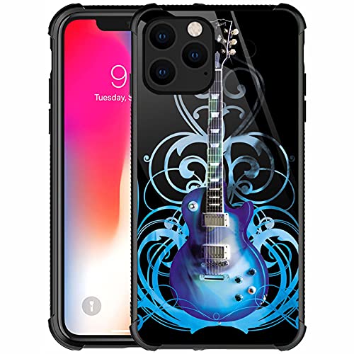 Goodsprout Kompatibel mit iPhone 11 Hülle Blau Gitarre Stil Grafik für Mädchen, Bildmuster-Design, stoßfest, kratzfest, harte PC-Rückseite für iPhone 11