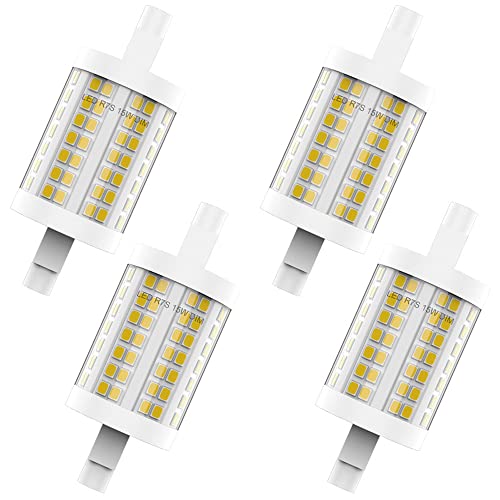 TPMAFF R7s LED-Glühbirne 78 mm 150 W Äquivalent, 15 W J78 Double Ended R7S Base Flood Lights Bulbs, 2000LM dimmbare LED-Einbaulampen (4er-Pack)
