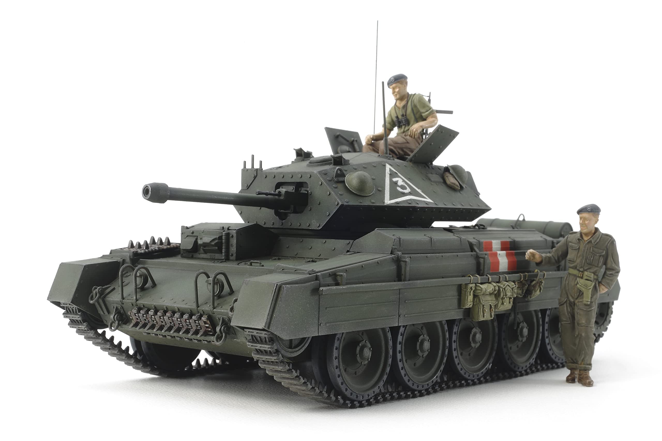 Tamiya 37025 37025-1:35 British Cusader Mk.III Med. Tank,originalgetreue Nachbildung, Plastik Bausatz, Basteln, Modellbausatz, Zusammenbauen, unlackiert, Schwarz