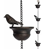 Spb 1 Stück Mobile Bird Outdoor Regenkette Mobile Vögel auf Tassen Regenkette Metall