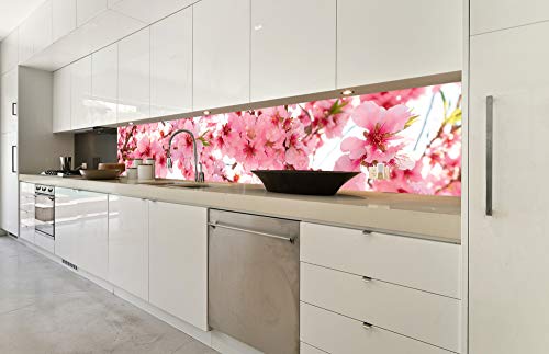 DIMEX LINE Küchenrückwand Folie selbstklebend APFELBLÜTE 350 x 60 cm | Klebefolie - Dekofolie - Spritzschutz für Küche | Premium QUALITÄT