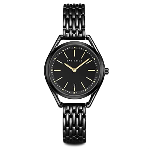 Eastside Damen Uhr analog Japan Quarzwerk mit Edelstahl schwarz Armband 10080067