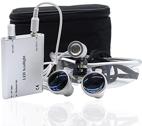 BoNew-Oral 3.5X420mm Dental Kopflupe Magnifier Binokularlupen Lupenbrille LED Headlight
