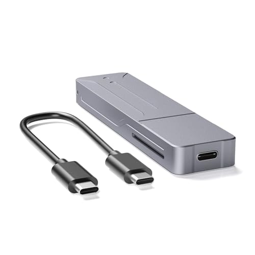 FENOHREFE M.2 NVMe SSD Gehäuse Hochgeschwindigkeits Aluminium USB3.2-zu M.2-SSD Externes Adaptergehäuse Für Schnelle Datenübertragung 20 Gbit/s Unterstützt Bis Zu 2 Speicherkapazität