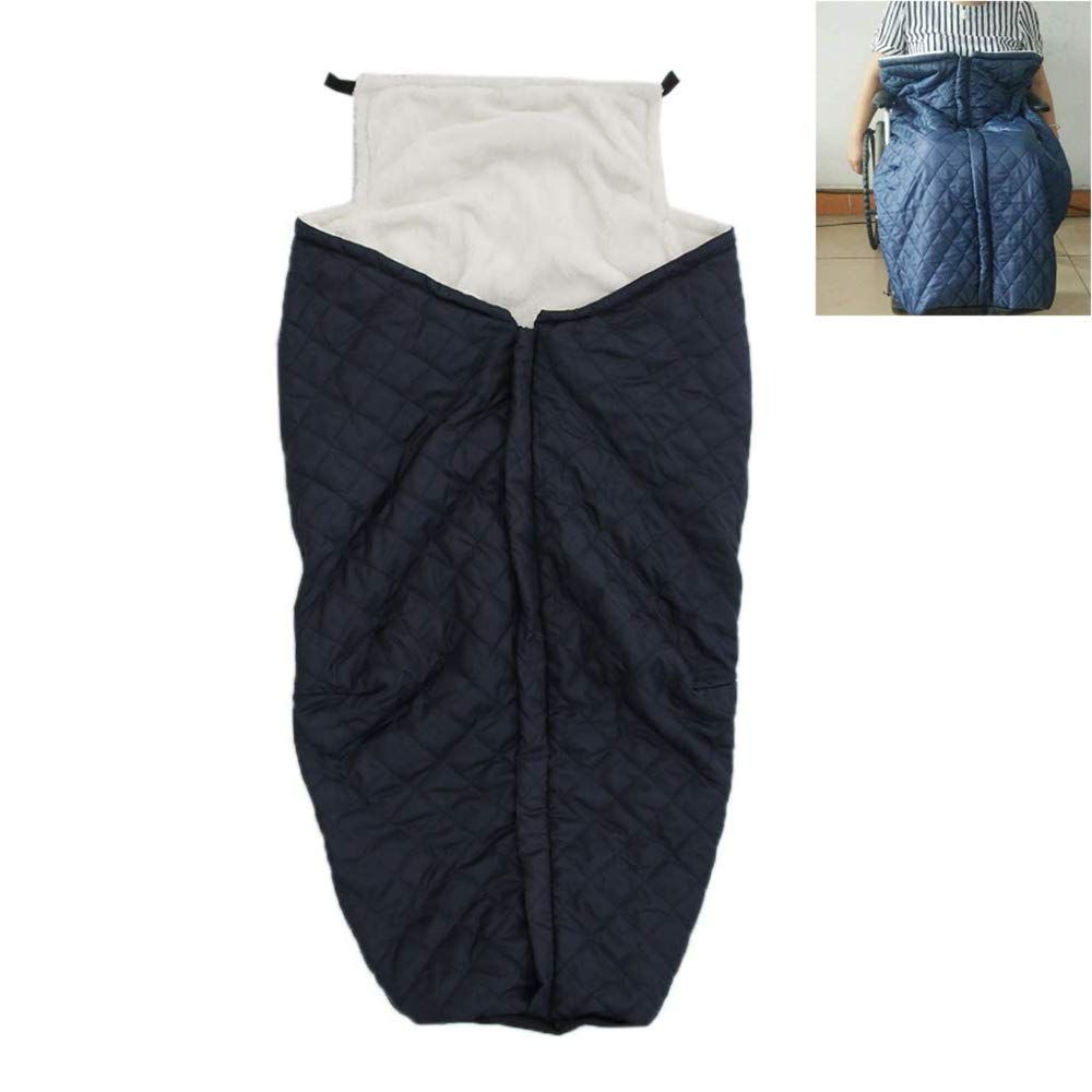 Leichtgewichtrollstuhl Decke für Beine/Füße, Zipper Rollstuhl-Wärmer-Abdeckung Decke für Lower Body, warme Fleece - Perfekt für jede Jahreszeit,Blau